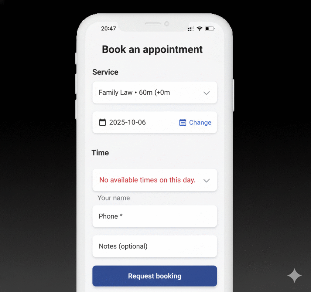 Book My Appointments Public Page