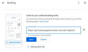 Add Book My Appointments Link